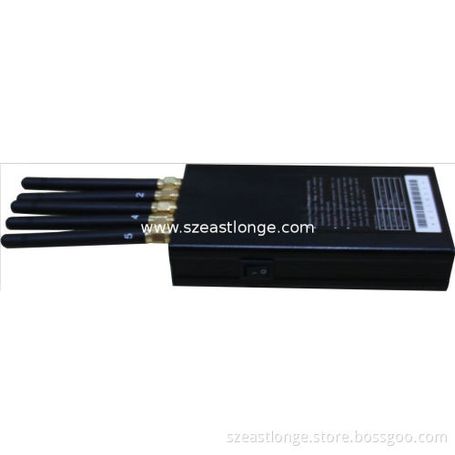 3g Wifi Gps Signal Jammer Shield With 5 Antenna , 10m Jamming Range